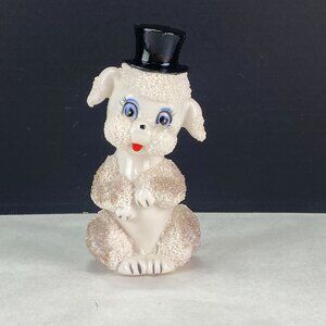 Vintage Spaghetti Poodle Figurine With Black Top Hat